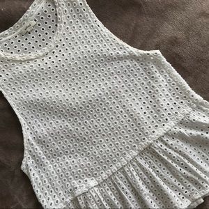 ARITZIA | Eyelet Peplum Top, White